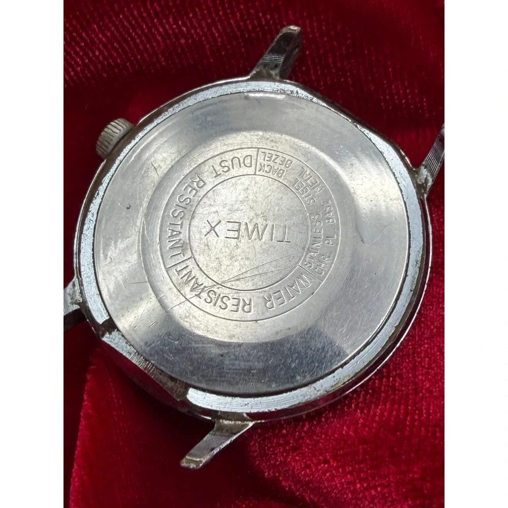 Vintage Timex Water Resistant Day Date Watch Head For Parts Restoration 35mm